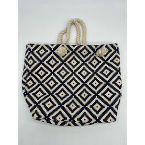 Summer & Rose Navy and White Eva Longoria‎ Tote Bag Purse